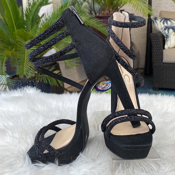 ▪️🖤▪️JESSICA SIMPSON BLACK GLITTER GABOR JS-BEYONAH▪️🖤▪️ - Picture 3 of 7